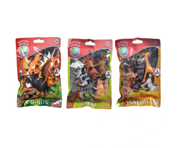 Állat figura szett farmos, dinoszauruszos vagy dzsungell állatokkal - Simba Toys