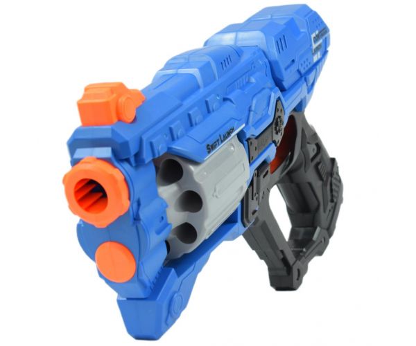 Swift Launcher: Forgótáras manuális szivacslövő fegyver töltényekkel és céltáblával 32cm