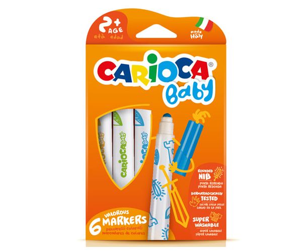 Carioca: Színes bébi filctoll 6db-os szett kimosható