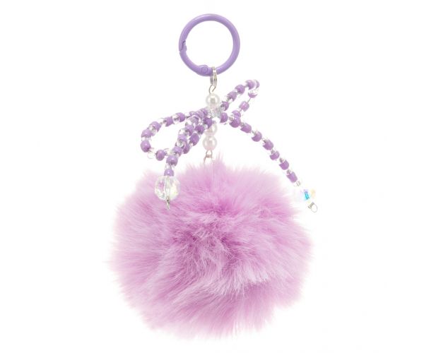 Táska pompon gyöngyös masnival - lila