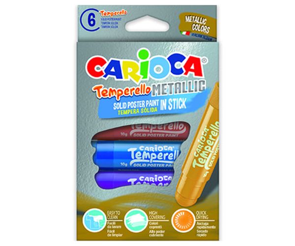Metál fényű tempera stick 6db-os szett - Carioca