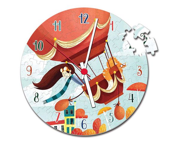 Hőlégballon a szélben 96 db-os puzzle óra  - Clementoni