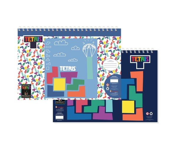 Tetris vázlatfüzet matricákkal és sablonnal
