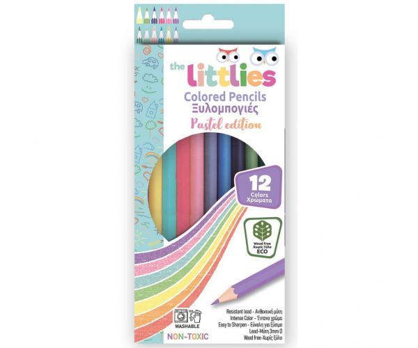 The Littlies: Famentes pasztell 12db-os színes ceruza szett