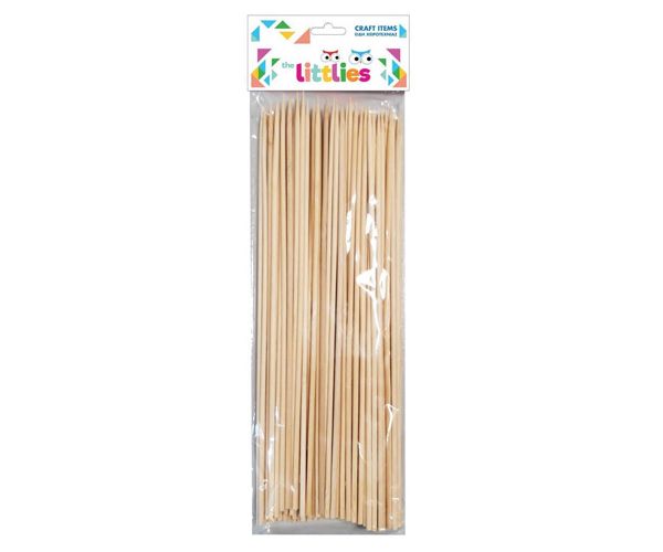 The Littlies: Natúr hegyezett végű hurkapálca 50db-os szettben 25cm