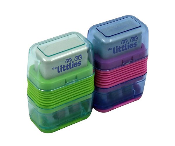 The Littlies: 2 lyukú hegyező radírral többféle változatban