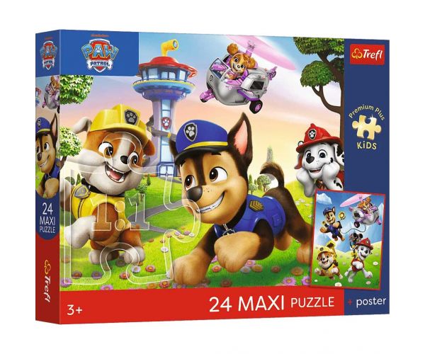 Mancs Őrjárat Vidám séta a kutyikkal 24 db-os Maxi puzzle - Trefl