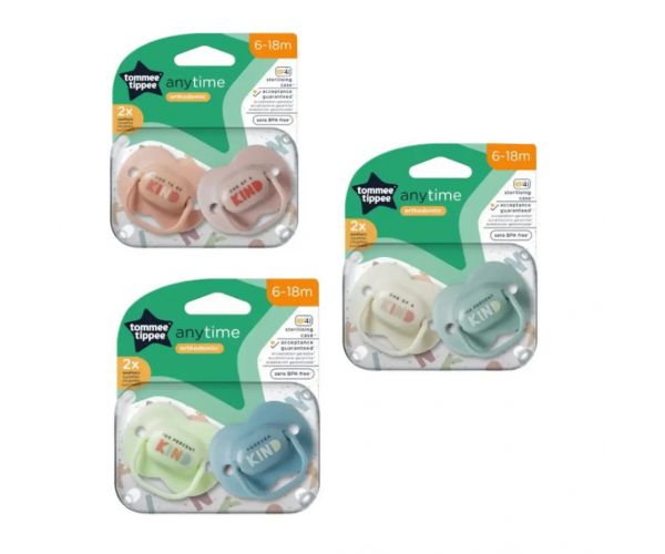 Tommee Tippee: AnyTime 2 db-os fogszabályzós cumi szett (6-18 hó)