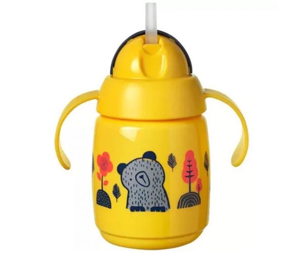 Tommee Tippee: Superstar Sárga Szívószálas Tanuló Itatópohár 300ml