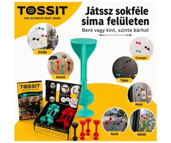 Tossit Starter Pack piros-türkiz szilikon tapadókorongos darts társasjáték