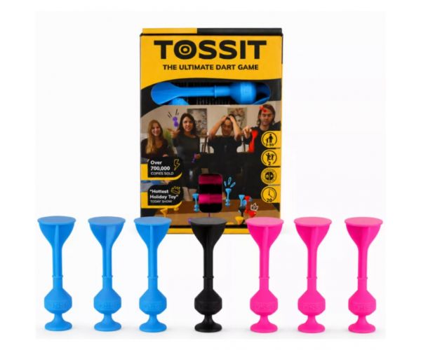 Tossit Starter Pack rózsaszín-kék szilikon tapadókorongos darts társasjáték