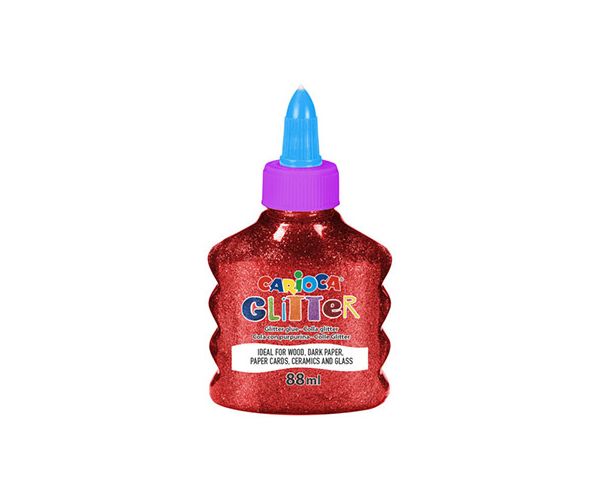Csillámló folyékony spark piros színű ragasztó 88ml - Carioca