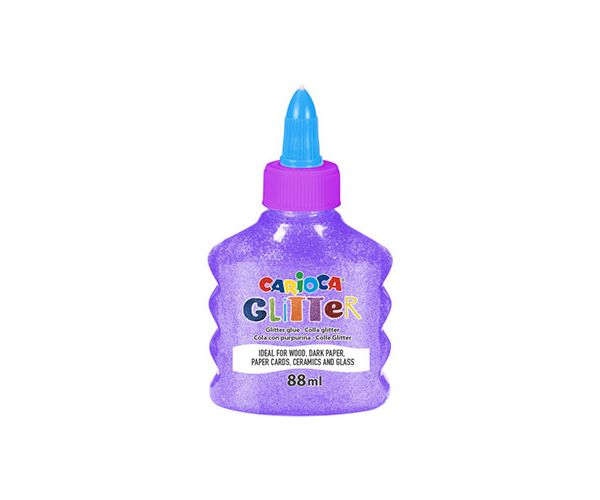 Csillámló folyékony neon lila ragasztó 88ml - Carioca
