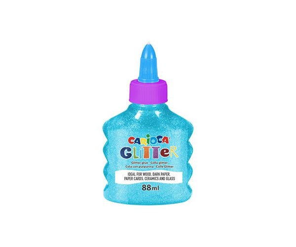 Csillámló folyékony neon világoskék ragasztó 88ml - Carioca