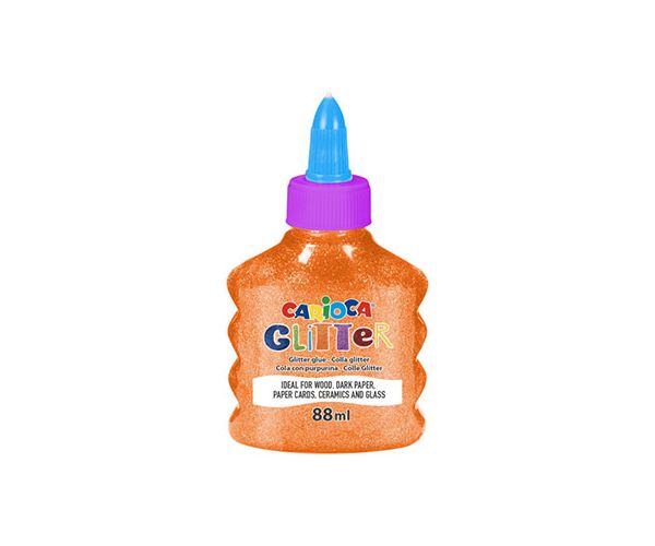 Csillámló folyékony neon narancssárga ragasztó 88ml - Carioca