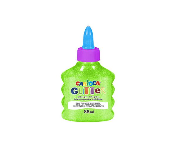 Csillámló folyékony neon zöld ragasztó 88ml - Carioca