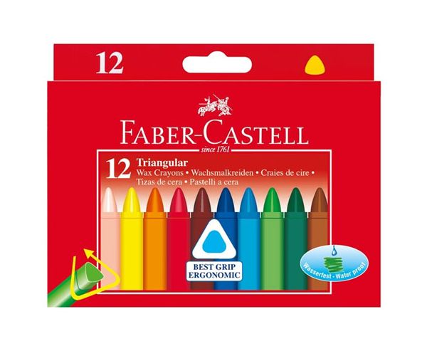 Triangular vax zsírkréta 12db-os szett - Faber-Castell