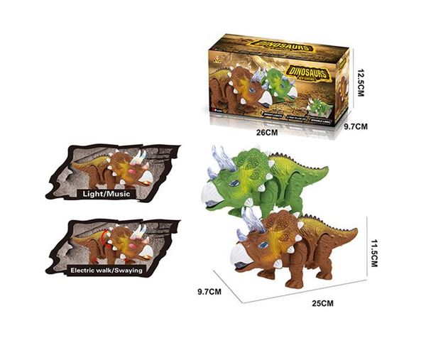Elemes triceratops figura fénnyel 25cm