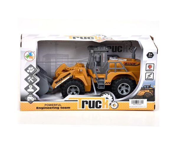 Truck: Homlokrakodó munkagép, fénnyel és hanggal 20cm