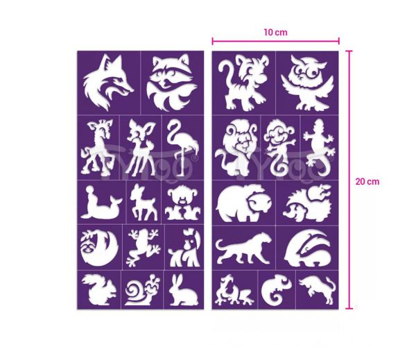 TyToo: Erdei állatok csillámtetoválás sablon szett 26db