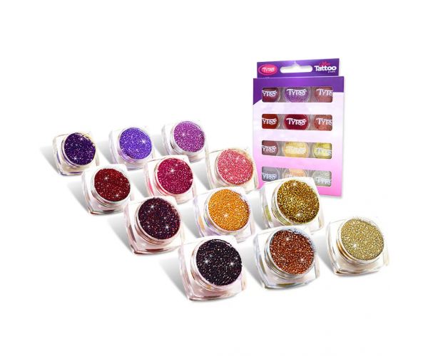 TyToo: Meleg színek csillámpor szett 12x2,5ml