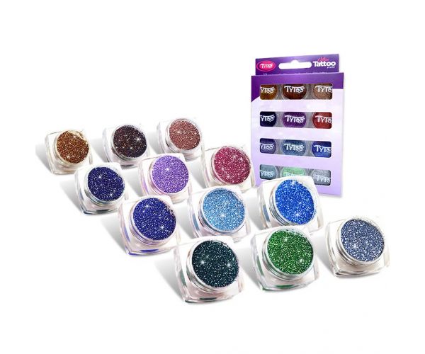 TyToo: Kiegészítő színek csillámpor szett 12x2,5ml