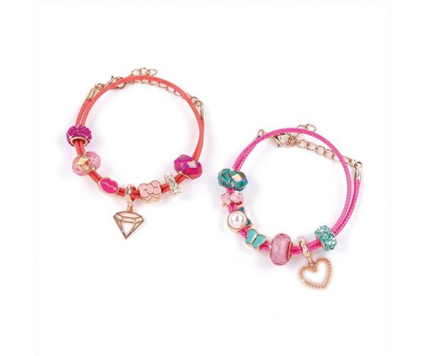 Make It Real: Ékszerkészítés, halo charm karkötők pink tárolóban