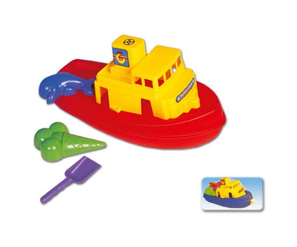 Úszó kishajó homokozó formákkal - D-Toys