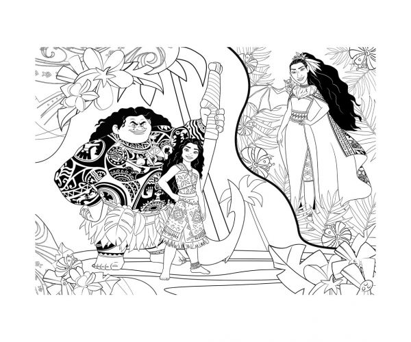Vaiana 2 2 az 1-ben 60db-os Eco puzzle és színező 70x50cm - Lisciani