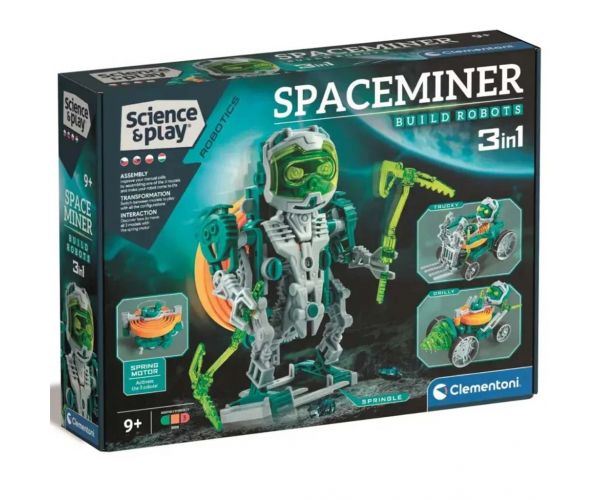 Science & Play: 3 az 1-ben megépíthető űrbányász robot - Clementoni