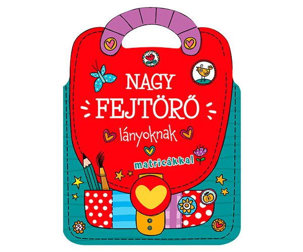 Nagy fejtörő - lányoknak matricás füzet