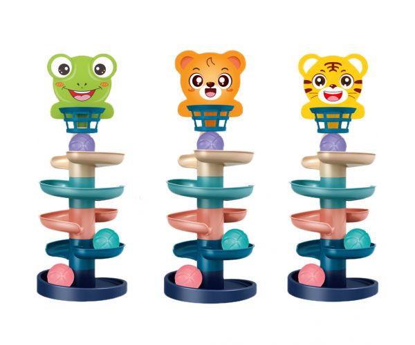 Ball Tower: Vidám állatos golyópálya többféle változatban 68x22cm 1db