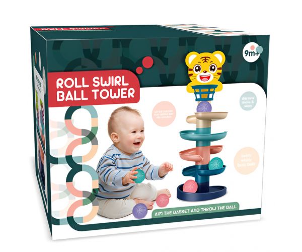Ball Tower: Vidám állatos golyópálya többféle változatban 68x22cm 1db