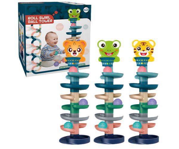Ball Tower: Vidám állatos golyópálya többféle változatban 73x22cm 1db