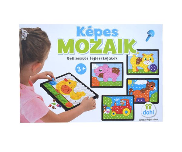Képes nagy mozaik beillesztős fejlesztőjáték