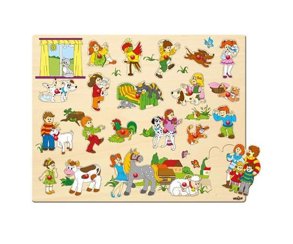 Nagy fa forma-puzzle fogantyúval - Woodyland