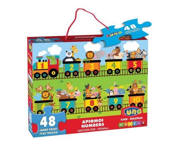 Vidám számok 48db-os puzzle szőnyeg 90x60cm