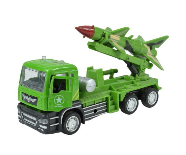 Military Truck: Hátrahúzós katonai teherautó rakétával kétféle változatban 14cm