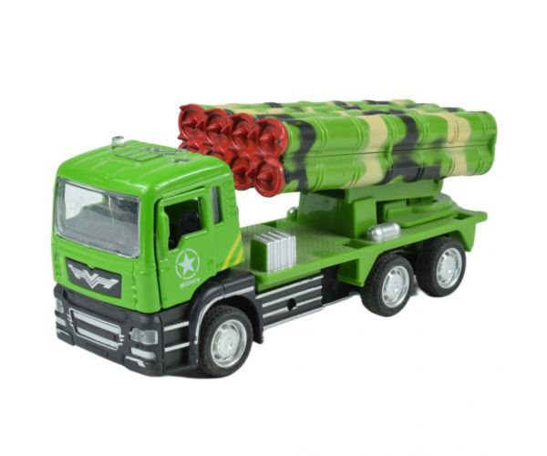 Military Truck: Hátrahúzós katonai teherautó rakétával kétféle változatban 14cm