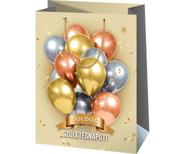Boldog Születésnapot! Lufi mintás óriás ajándéktáska 33x15x44,5cm