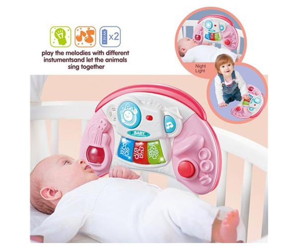 Foglalkoztató bébijáték fény és hang effektekkel pink színben