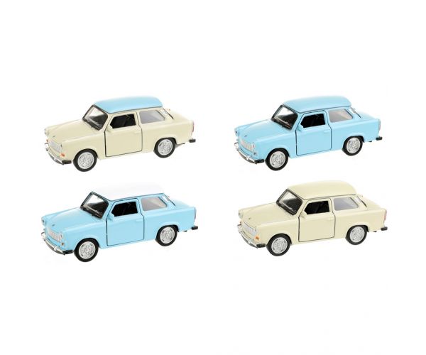 Welly: Trabant 601 fém kisautó modell többféle változatban 11cm