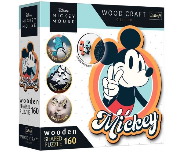 Wood Craft: Disney - Retro Mickey egér 160 db-os prémium fa puzzle - Trefl