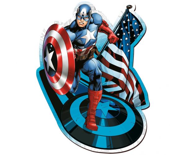 Wood Craft: Marvel - Amerika kapitány 160 db-os prémium fa puzzle - Trefl