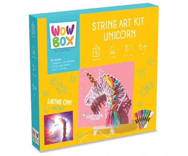 WowBox: Unikornis LED fény fonalkép készítő kreatív szett