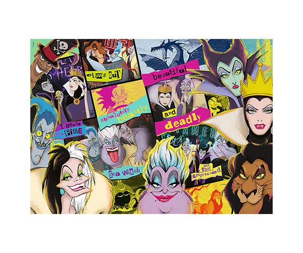 Wood Craft: Disney Főgonoszok 1000 db-os puzzle - Trefl