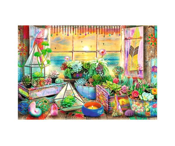 Wood Craft: Tengerparti nyaralóház fa puzzle 500+1db-os - Trefl