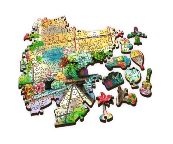 Wood Craft: Tengerparti nyaralóház fa puzzle 500+1db-os - Trefl