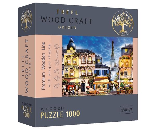 Wood Craft: Francia sikátor 1000db-os prémium fa puzzle - Trefl