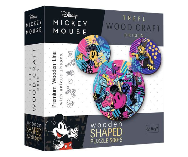 Wood Craft: Mickey egér 500+5db-os fa puzzle - Trefl